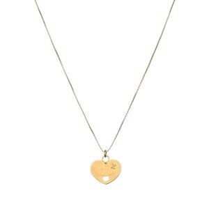 Louis Vuitton Repurposed Heart Pendant in Box Link Necklace